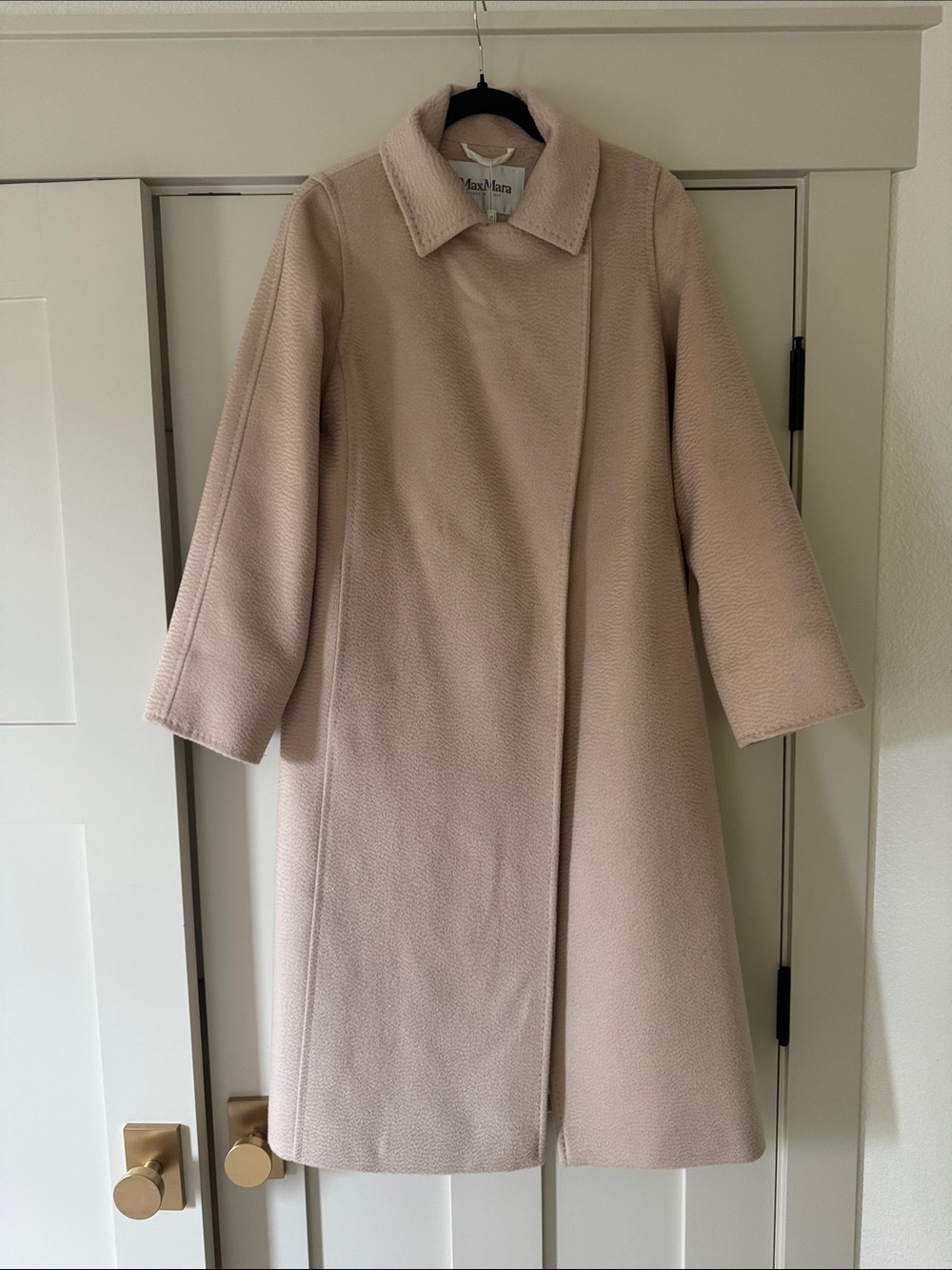 MaxMara Light Beige Wool-Blend Long Coat